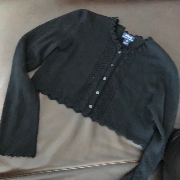 Ralph Lauren Pointelle Knit Cropped Cardigan
